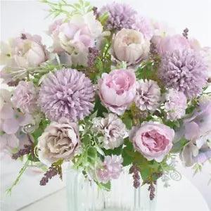 7head Peony Flower Artificial Hand Flower Wedding Decor