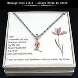 For Bonus Daughter - Silver Rose Gold Plated Carnation Necklace | Message Card