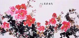 100% ORIGINAL ASIAN FINE ART CHINESE FLORAL WATERCOLOR PAINTING-Peony flower