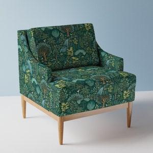 Forest Upholstery Fabric - Emerald Eden By Catalinakim - Green Woodland Small Whimsical Gender Neutral Fabric By The Yard With Spoonflower
