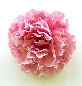 3.75" Pink Carnation Silk Flower Hair Clip Wedding Bridesmaid Prom Dance Party