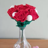 Felt Rose Bouquets in Red or White, gift for her, gift for mum, home decor, floral arrangement