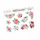 Peony Bouquet Stickers / D-080