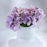 Bella Lux Decorative Faux hydrangea w/ ceramic ribbed pot 8"