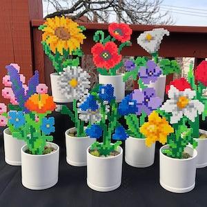 Flower | Sunflower | Orchid | Blossom | Tulip | Daisy | Wild | Daffodil | Poppy | Campanula | Perler Bead | Fuse Bead | 8bit | Sprite