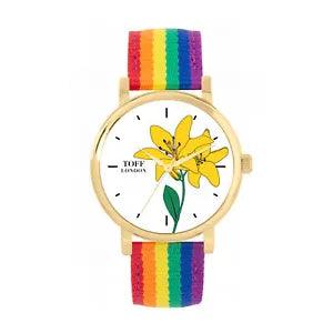 Toff London TLWS-70123 Ladies Yellow Lily Flower Watch