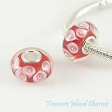 Calla Lily Red Flower Murano Glass 925 Sterling Silver European Bead Charm Euro