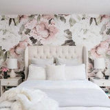 Floral Wallpaper, Peony wallpaper, Girls Room Removable wallpaper, Girl Nursery Wallpaper, Vintage Floral Wallpaper, Peel and Stick 30-0021