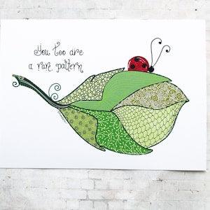 Colourful plant art print, nature art print, plant decor, wall decor, cute art, plant illustration, leaf drawings, art prints, art to frame