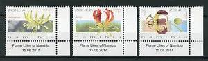 Namibia 2017 MNH Flowers Stamps Flame Lilies Lily Flora 3v Set A