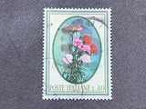 ITALY 1966 TREES & FLOWERS 40 LIRE CARNATIONS - USED 40L POSTE ITALIANE