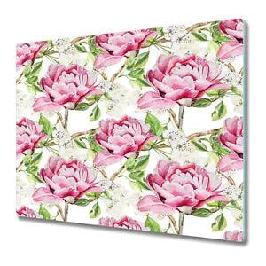Serving Chopping Board Pink peonies Beautiful floral Colourful flowers 60x52