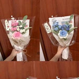 Crochet Rose Bouquet,Crochet Flowers,Handmade Knitted Bouquet,Knitted Flowers,Gifts for Mum,Mother's Day Gift, Mix Crochet Bouquet