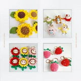 Handmade Whimsical Crochet Keychain and Bag Charms, Sunflowers, Fruits, Veggies & More - Cute Handmade Accessory, Gifts for Her