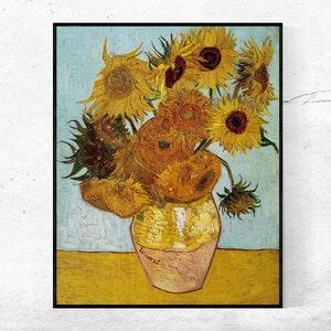 sunFlower-Vincent van Gogh,Home decor,Realism,Post-Impressionism,canvas Wall Art poster Gift Ideas,Custom sizes available