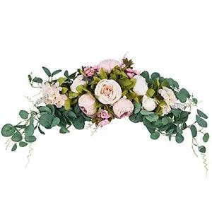 Artificial Flower Swag 30 Inch Rose Peony Swag Arch Wreath Centerpiece for