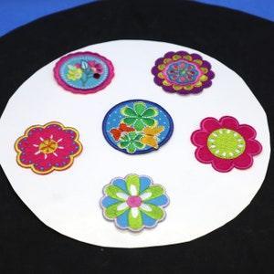 Set of  6pcs  12pcs  bulk lot sunflower sun flower   badge  embroidered iron on patch  5-6cm 2inch