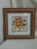 Vtg Joanna Sheen Pressed Flowers in  Wood Frame Flowers from Alnwick Garden(B21)