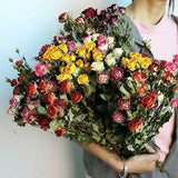 6 type dried rose with stems??natural rose flowers bouquet??dry flowers arrangement??rose flowers for vase??wedding rose decor??home decoration