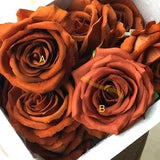 10-100pcs Rust Orange Roses Model B Burnt Orange Rose Head for DIY Wedding Bouquets Centerpieces Bridal Shower Party