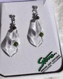 Genuine Jade Calla Lily Earrings Hypo Allergenic Post Drop Dangle