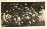 Husband Wife Proud Flower Garden Carnations? Amateur Real Photo Postcard
