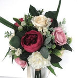 Wedding Bouquet, 17-piece Bridal bouquet set, DUSTY Rose, PINK, Dusty Pink, Mauve, CHAMPGNE, Wedding Silk flower Bouquets "RosesandDreams"
