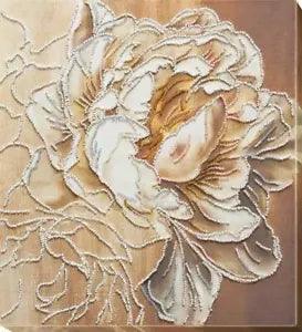 Bead embroidery kit Peony needlework kit Art canvas beadwork pattern
