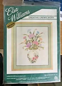 NEW Elsa Williams CARNATION VASE Floral Crewel Embroidery Kit Michael A LeClair