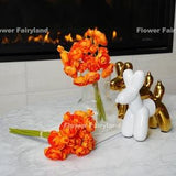 Mini Ranunculus Small Bundle | High Quality Artificial Flower | DIY Floral | Wedding/Home Decoration | Gifts - Bright Orange