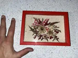 Vintage Framed Pressed Dried Flowers Art Wall Decor Bouquet Picture