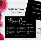 CUSTOM Flower Care Card, We do the the design for you, Printable Flower Care Card, Plant Care Card, Plant Instructions, #0407