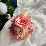 PRESERVED ROSES BOX Bouquet Glass Dome, Dried Flower Bouquet Arrangement Gift, Preserved Flower, Eternal Rose Glass Dome, Christmas Gift