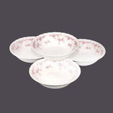 Four Myott Bride's Bouquet coupe cereal bowls made in England.