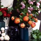 Silk burnt peony bundle autumn orange peony Artificial bundle Silk peony for wedding home deco