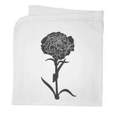 'Carnation Flower Silhouette' Cotton Baby Blanket / Shawl (BY00028247)