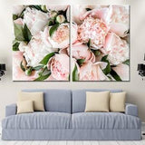 Peonies wall decor Peony flower canvas Flower modern print Peony wall art Peonies close up Canvas Bouquet on canvas Lot of peonies Poster