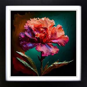 Carnation Flower Palette Knife No.2 Framed Wall Art Poster Print Picture Large