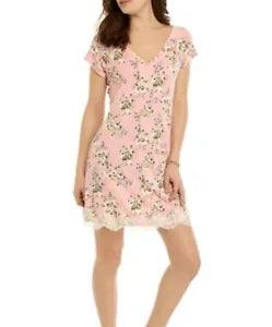 Jolt Juniors Pink Peony Floral Lace Hem Dress L
