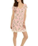 Jolt Juniors Pink Peony Floral Lace Hem Dress L