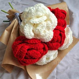 Bouquet of 6 crochet roses, handmade gift flowers personalized decoration