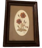 Vintage Pressed Dried Flower Art/Picture Framed Signed by Artist Western PA