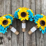 Sunflower Bouquet, Malibu Sunflower Bouquet, Turquoise Sunflower Bouquet