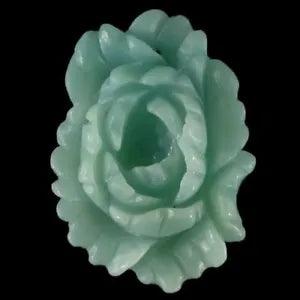 BE06030# Hand Carved  Unique Peony Flower Amazonite Pendant Bead Gemstone