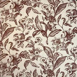 Lilies Floral Fabric Large Print Medium Weight Maroon Tan 100% Cotton 1.25 YARDS
