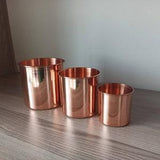 Set of 3 Copper planter set, Copper container, Copper plant pot, Antique flower pot, flower pot set, garden decor,
