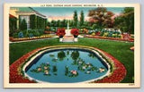Postcard New York Rochester Lily Pond Gardens Eastman Home Linen Unposted C385
