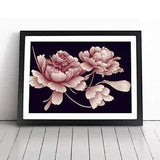 Blissful Peony Flowers Framed Wall Art Poster Print Home Decor Picture Large