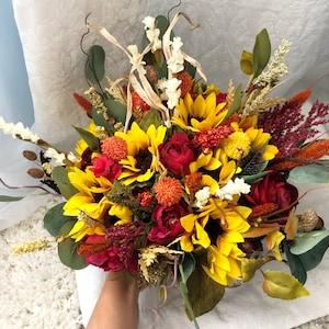 Wedding Bouquet Sunflowers Sunflower Bouquet Fall Wedding Package Handmade Artificial Faux Flowers Wedding Decor