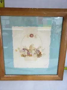 Lot 2 Vintage Framed Pressed Dried Flowers Wall Art